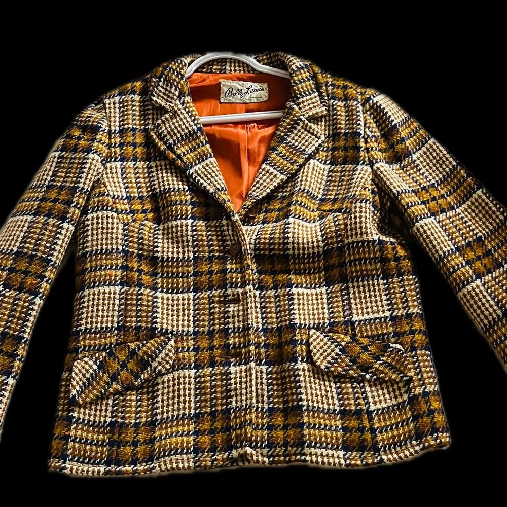 Colorful Vintage Tweed Plaid Blazer - Women's Small (~4-6, petite freindly)